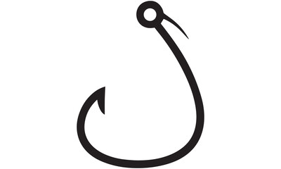 Fishing Hook Silhouette Set – Minimal Black Vector Icons
