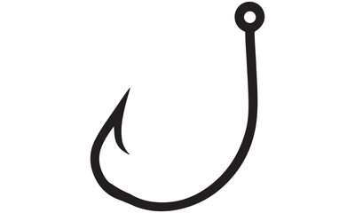 Fishing Hook Silhouette Set – Minimal Black Vector Icons