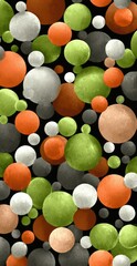 Abstract composition of colorful spheres on a dark backdrop modern design