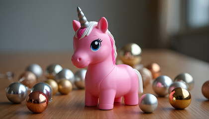 toy horse and toy frog on white background