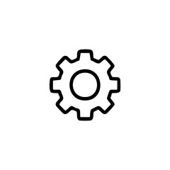 Bold outline of cog wheel with central circular shape