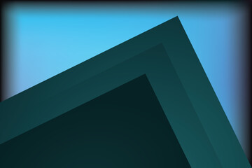 Green triangle background arrow and corner element overlap layer on dark space for text and background design , Vector