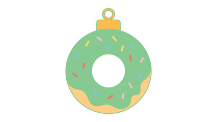 Festive Doughnut Ornament: A whimsical doughnut ornament, adorned with colorful sprinkles and a cheerful glaze, ready to add a touch of sweetness to the holiday season.