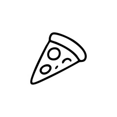 Pizza slice outline, with toppings