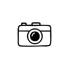Simple black and white camera icon