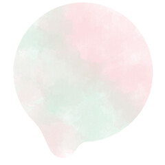 とけるまるのパステルな黄緑とピンクの水彩素材