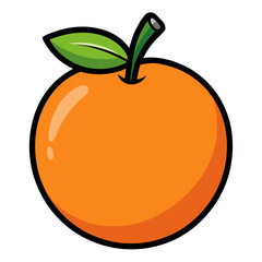 Bright Orange Fruit Vector Clip Art - Natural Citrus Food
