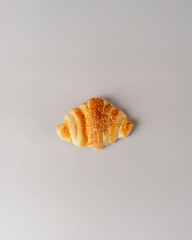 Butter croissant on white background