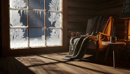 Luxury antique furniture inside an old wooden house hotel room with