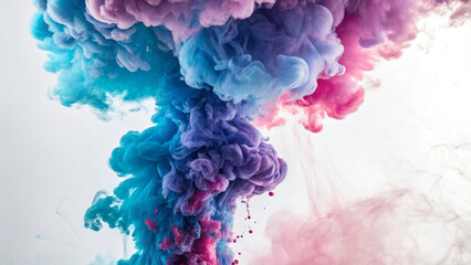 Colorful ink cloud vibrant alcohol ink explosion abstract smoke teal pink purple swirl fusion soft gradient dreamy texture dynamic motion artistic flow creative energy ethereal mood