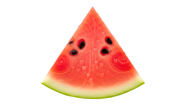 Fresh slice of watermelon isolated on transparent background