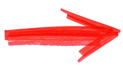 A hand-drawn red arrow pointing right, created with thick strokes against a white background