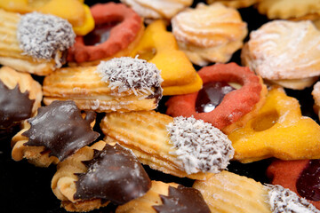 Assorted cookies and biscuits offering sweet dessert variety