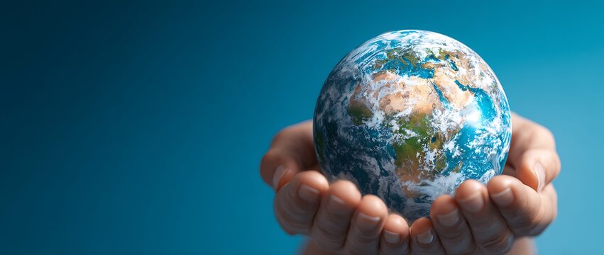 A delicate earth egg cradled in human hands a symbol of care