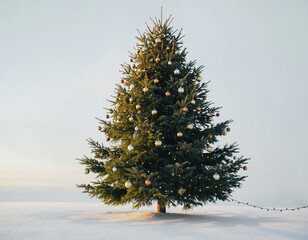 christmas tree in snow