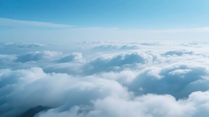 Fototapeta premium The sea of clouds surges among the mountains, shrouded in mist like a fairyland, showing the magnificent and ethereal beauty of natural landscapes. 