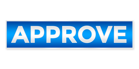 blue approved button vector illustration element png file transparent background