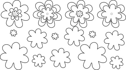 Cute Flower Power Vector Design with Groovy Retro Daisies, Psychedelic Seamless Floral Background, Bold Funky Typography, and Positive Vibes Vintage Repeat Pattern
