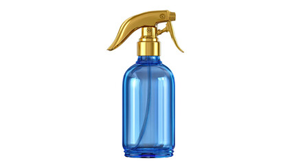 Clear plastic bottle of purified drinking water with blank label clean hydration product container close up isolated on white background