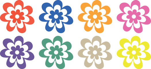 Psychedelic Retro Daisy Vector Pattern with Groovy Flower Power Typography, Cute Bold Floral Repeats, Seamless Vintage Hippie Style, and Positive Funky Vibes Design