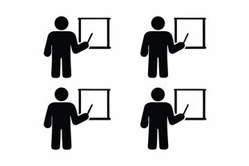 Presentation or seminar icon silhouette vector isolated on white background