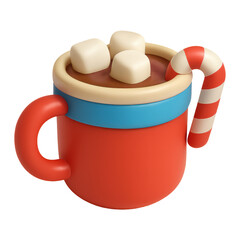 Winter Festive Icon Cute Cocoa Mug 3D Cartoon Decoration