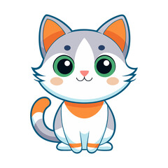 Cute Cat Cartoon! Adorable vector illustration perfect for kids&rsquo; designs, posters, stickers, t-shirts, and branding. Ideal for pet artwork, animation, and creative graphic projects.