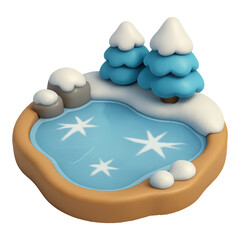 Charming Frozen Pond 3D Decoration for Holiday Winter Wonderland