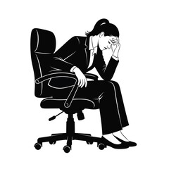 Exhausted businesswoman suffering from burnout in office