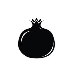 Pomegranate fruit silhouette healthy food icon vector design element