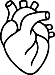 human heart anatomical line icon vector illustration logo