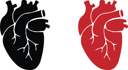 human heart logo art vector design icon set