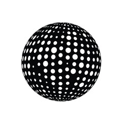 Abstract dotted sphere on white background, optical illusion design