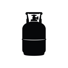 Propane gas cylinder icon, fuel tank silhouette symbol isolated