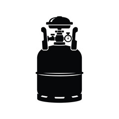 Lpg gas cylinder icon with pressure regulator and gauge symbol