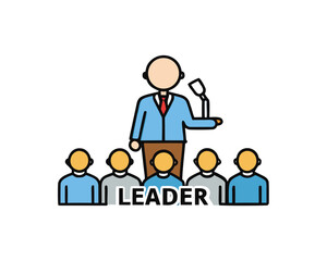 Leader speaking to audience vector isolated on white background
