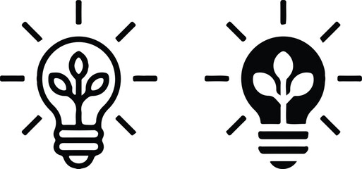 light bulb eco leaf icon set vector illustration design © Ammara
