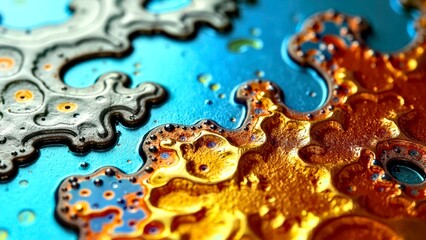 Close up of colored objects