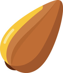 Single sunflower seed isolated healthy food icon