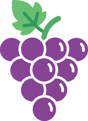 Vibrant purple grapes bunch icon