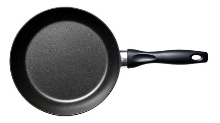 Modern frying pan with non-stick coating, ergonomic handle and Thermo-Spot heating indicator isolated on white background, ideal for cooking