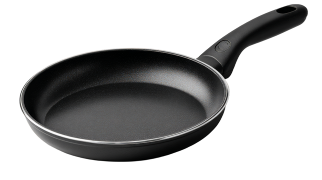 Modern frying pan with non-stick coating, ergonomic handle and Thermo-Spot heating indicator isolated on white background, ideal for cooking - Powered by Adobe