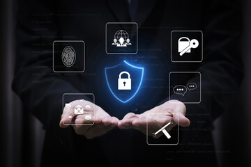 A cybersecurity dashboard for network protection. The system includes secure user login, multi-factor authentication, and access control to protect corporate data and assets.