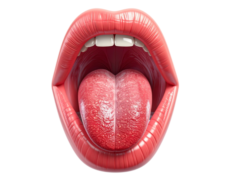 Medical Diagram of Tongue – Nerves and Papillae Illustration PNG
