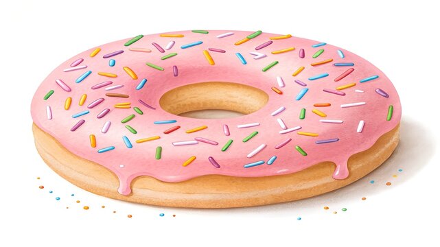 a doughnut with pink icing