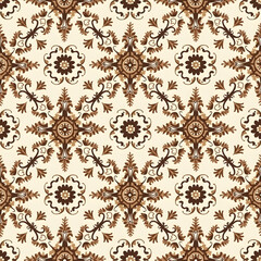 Seamless pattern with floral and geometric elements
