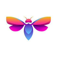 Colorful Firefly Logo Design | Modern Gradient Insect Symbol on White Background