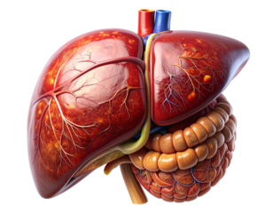 Realistic Liver Illustration – Medical and Biological Diagram PNG