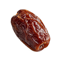 Natural Dried Date Fruit Isolated on White Background &ndash; Sweet Organic Snack, Healthy Dried Fruit with Rich Caramel Color and Wrinkled Texture