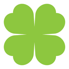 Four-leaf clover silhouette symbol icon shape illustration of green four leaf cloverleaf isolated on white